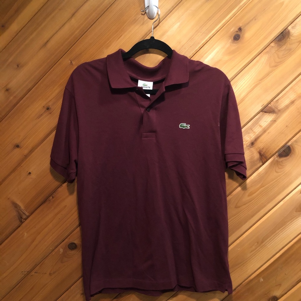 Lacoste crimson/maroon polo medium